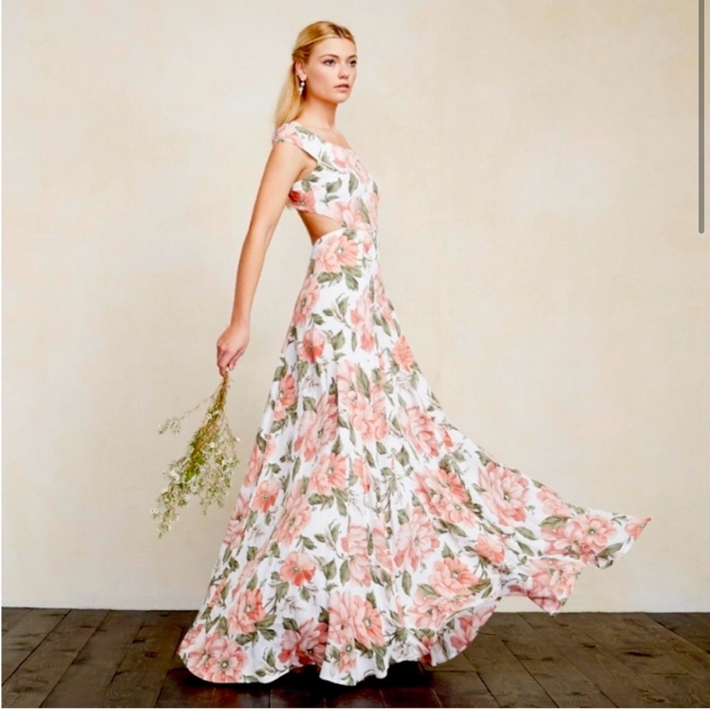 Reformation floral long maxi dress